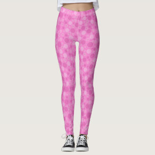 Lilac rosa nyanser med prickar i retro sextio stil leggings