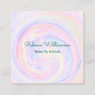 Lilac Rosa Pastel Swirl konstnär Fyrkantigt Visitkort