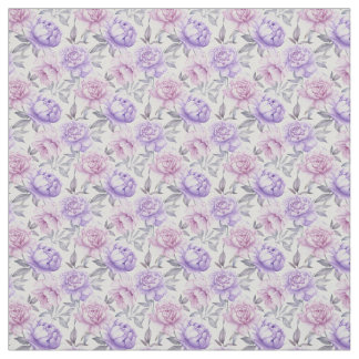 Lilac Rosa Peony Fabric Elegant Botanisk Blommigt Tyg