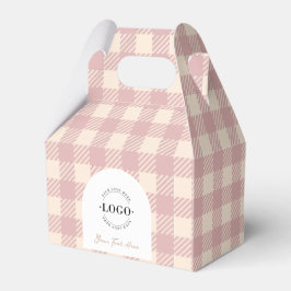Lilac rosa plaid gingham-prediskens bröllopsbox presentaskar
