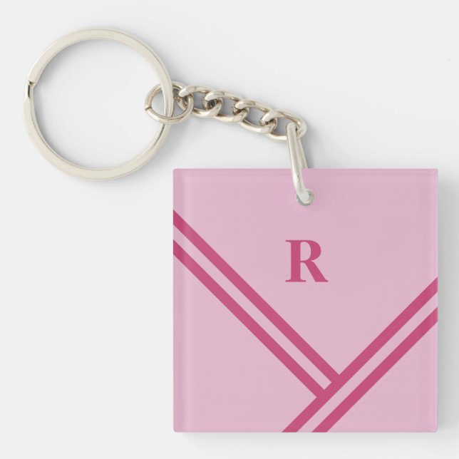 Lilac Rosa Rand Trending Färg Monogram (Framsidan)