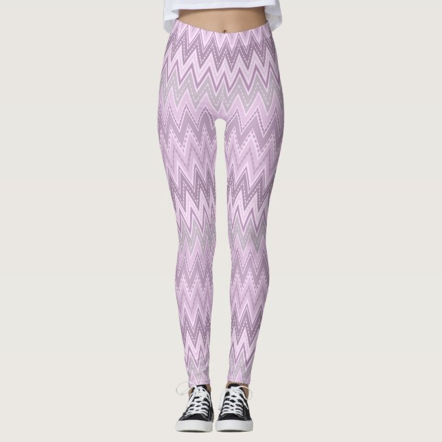 Lilac, rosa, zigzag leggings (Framsida)