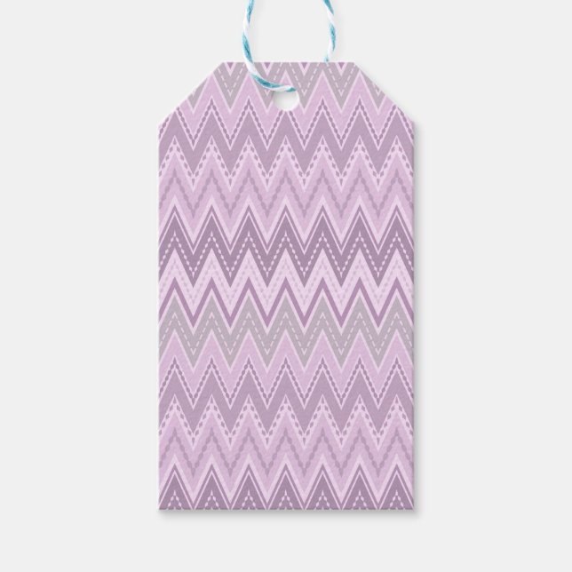 Lilac, rosa, zigzag presentetikett (Framsidan)