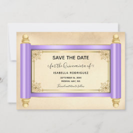 Lilac Rulla Quinceañera Spara datum Inbjudningar