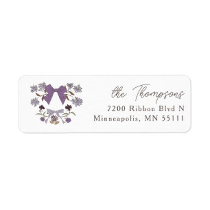 Lilac Rustic Bows and Blommars Returadress Etikett