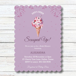 Lilac Scooped Up, Glitter Ice Cream Möhippa Inbjudningar