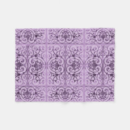 Lilac scrollwork mönster fleecefilt