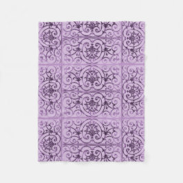 Lilac scrollwork mönster fleecefilt
