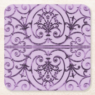 Lilac scrollwork mönster underlägg papper kvadrat