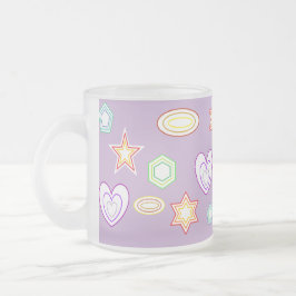 Lilac shapes mug frostad glasmugg