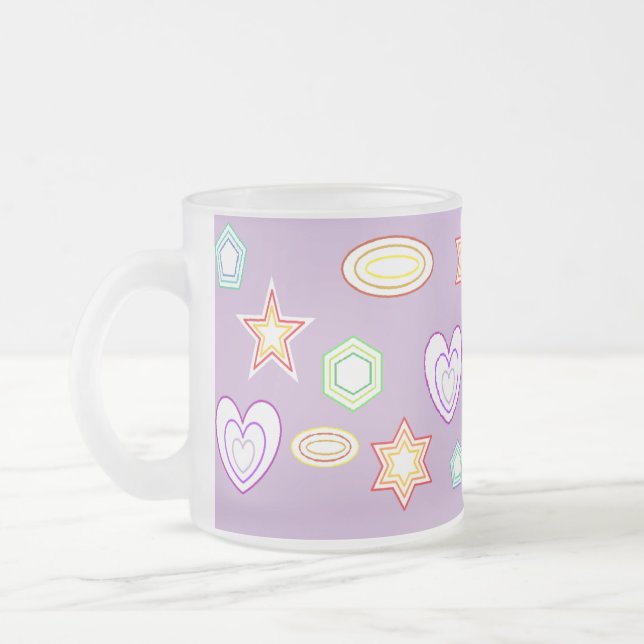 Lilac shapes mug frostad glasmugg (Vänster)