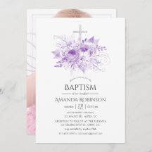 Lilac & Silver Blommigt Baptism eller Christening