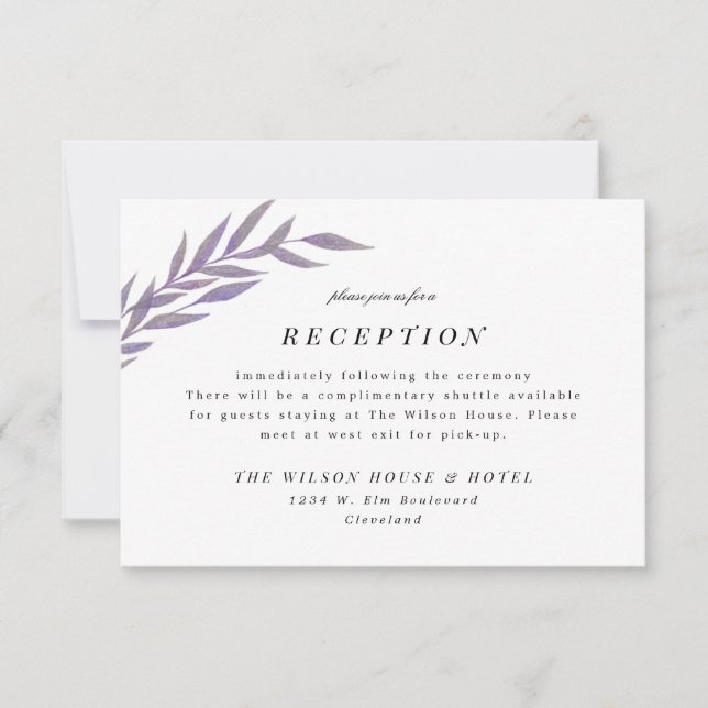 Lilac Simple Gren Wedding Reception Ca Spara Datumet (Framsida)
