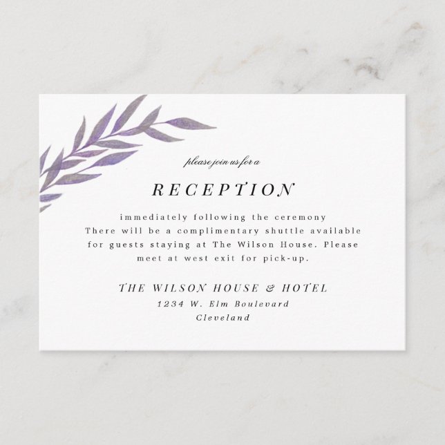 Lilac Simple Gren Wedding Reception Ca Spara Datumet (Framsida)