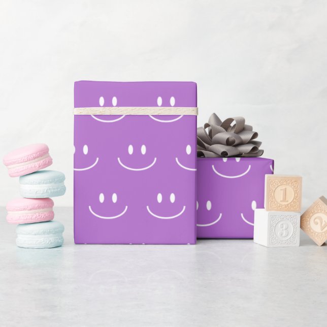 Lilac Smile Mönster Wrapping Papper Presentpapper (Baby Shower)