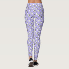 Lilac Snögubbar Mönster | Cute-jul Leggings