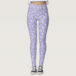 Lilac Snögubbar Mönster | Cute-jul Leggings