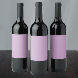 Lilac Solid Färg Vinflaska Etikett