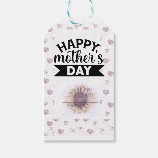 Lilac Solros Mors dag Kraft Gift Märkres Presentetikett (Framsidan)