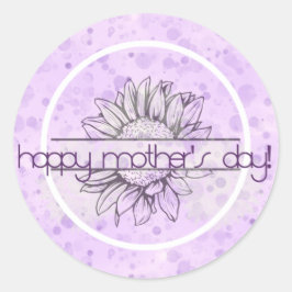 Lilac Solros Mors dag Round Stickers Runt Klistermärke