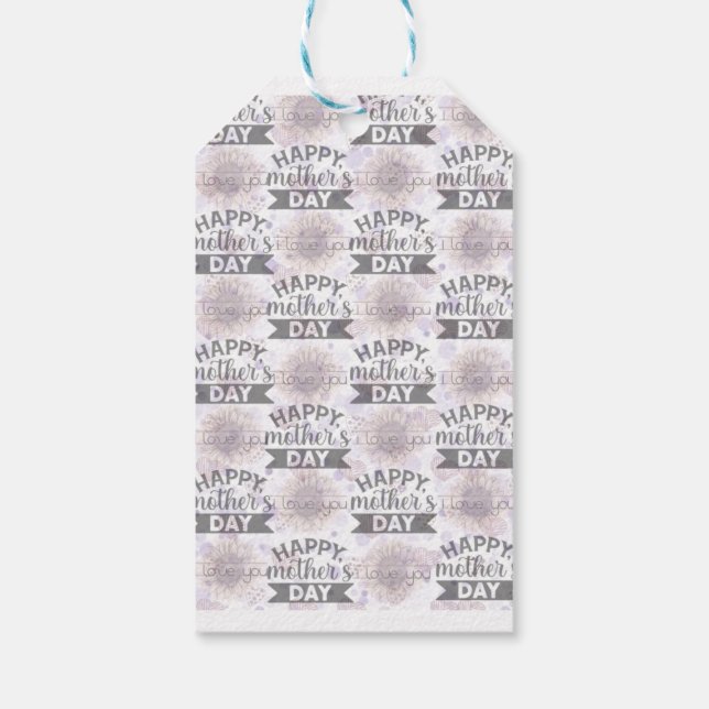 Lilac Solros Mors dag White Gift Märkres Presentetikett (Baksidan)