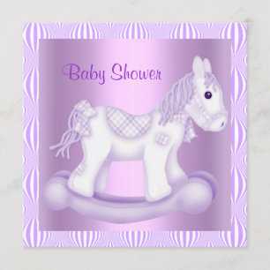 LILAC SÖT ROCKING HORSE BABY SHOWER-INBJUDANDE INBJUDNINGAR