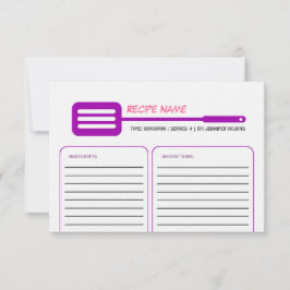 Lilac Spatula Recipe-kort Inbjudningar