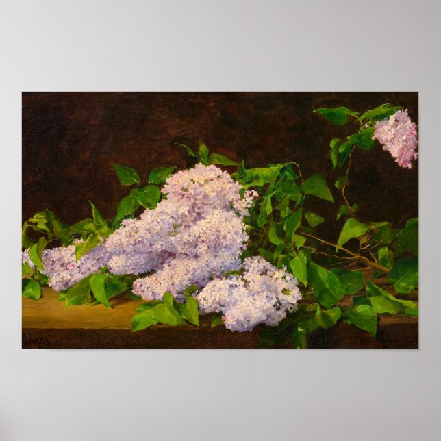Lilac Spray, 1890 av Albert Anker Poster (Framsidan)