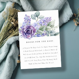 Lilac Succulcal botanical Bokar for Baby Shower Tilläggskort