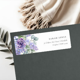 Lilac Succulent Eucalyptus Botanical Bunch Adress Returadress Etikett