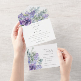 Lilac Succulent Eucalyptus Botanical Bunch Bröllop