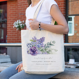 Lilac Succulent Eucalyptus Botanical Bunch Bröllop Tygkasse