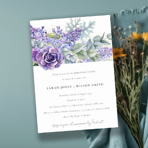 Lilac Succulent Eucalyptus Fauna Rehearsal Middag Inbjudningar