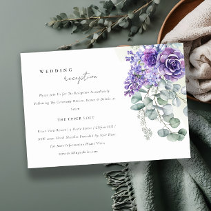 Lilac Succulent Eucalyptus Fauna Wedding Reception Tilläggskort