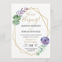 Lilac-succulenter Elopement mottagning inbjudan