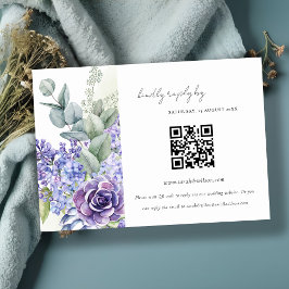 Lilac Succulfy Fauna Bröllop QR Code OSA Tilläggskort