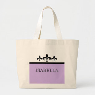 Lilac Swanky Fleur De Lis Bag Jumbo Tygkasse