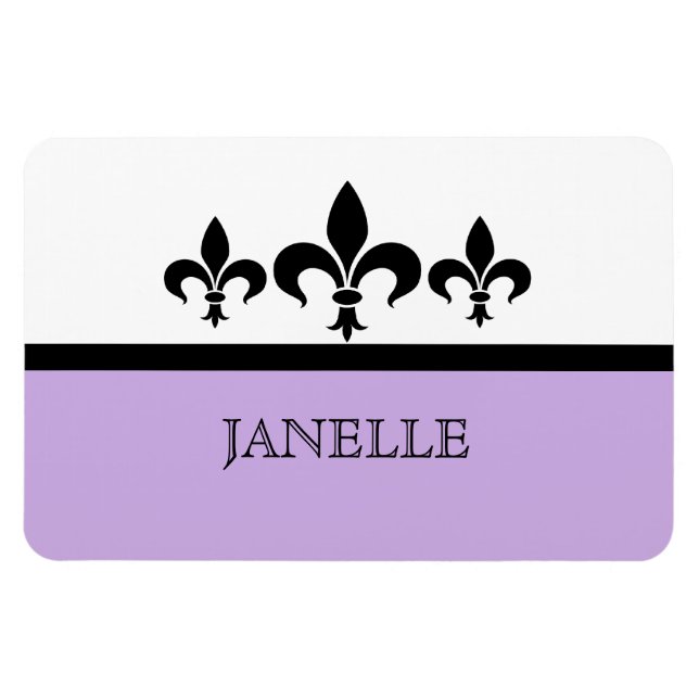 Lilac Swanky Fleur De Lis Flexi Magnet (Horisontell)