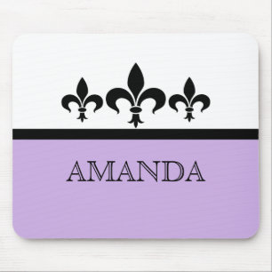 Lilac Swanky Fleur De Lis Mousepad Musmatta