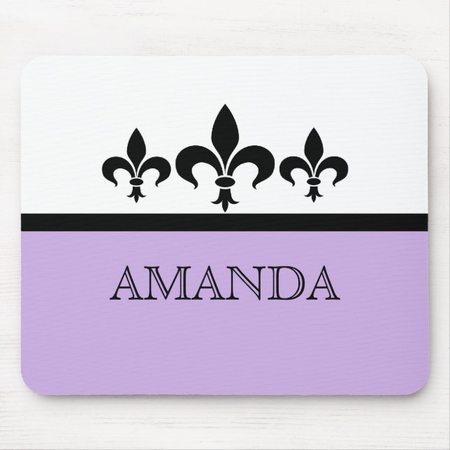 Lilac Swanky Fleur De Lis Mousepad Musmatta (Framsidan)