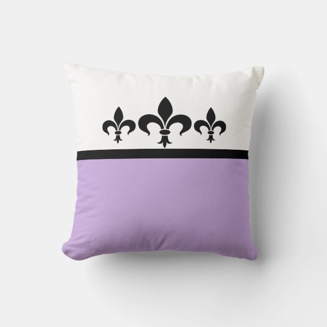 Lilac Swanky Fleur De Lis Pillow Kudde (Framsida)