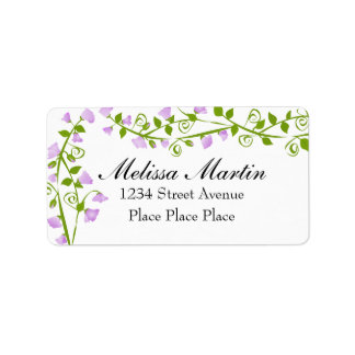 Lilac Sweet-Pea-Blommar Adressetikett
