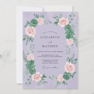 Lilac Syrlig Peony Bröllop Inbjudningar