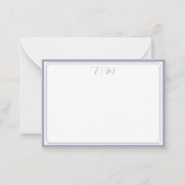 Lilac three Border Monogram Note Card Anteckningskort