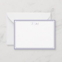 Lilac tre gränser monogram anteckningskort
