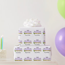 Lilac Ugglor Design Födelsedagspresent Presentpapper