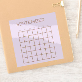 Lilac Undated September Calendar for Organization Klistermärken