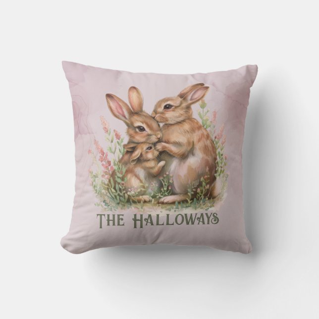 Lilac Vår Bunny Anpassningsbar Kudde (Framsida)