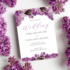 Lilac Vår Garden Wedding Inbjudningar