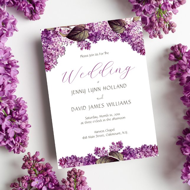 Lilac Vår Garden Wedding Inbjudningar (Skapare uppladdad)